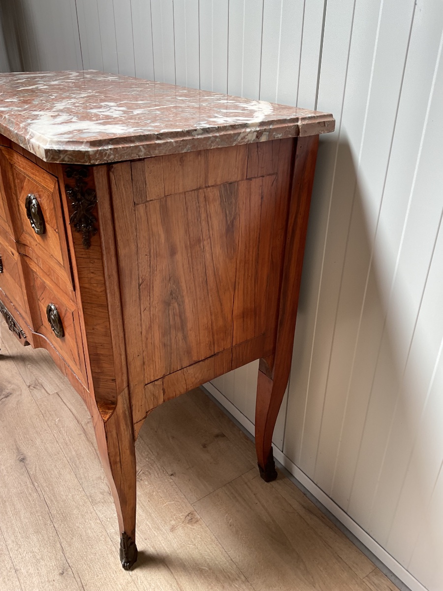 Commode sauteuse en marqueterie d’époque transition-photo-2