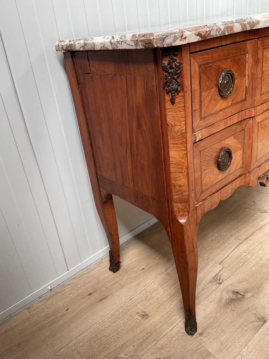 Commode sauteuse en marqueterie d’époque transition-photo-3