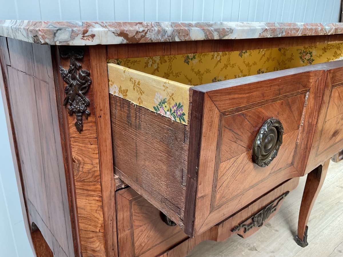 Commode sauteuse en marqueterie d’époque transition-photo-4