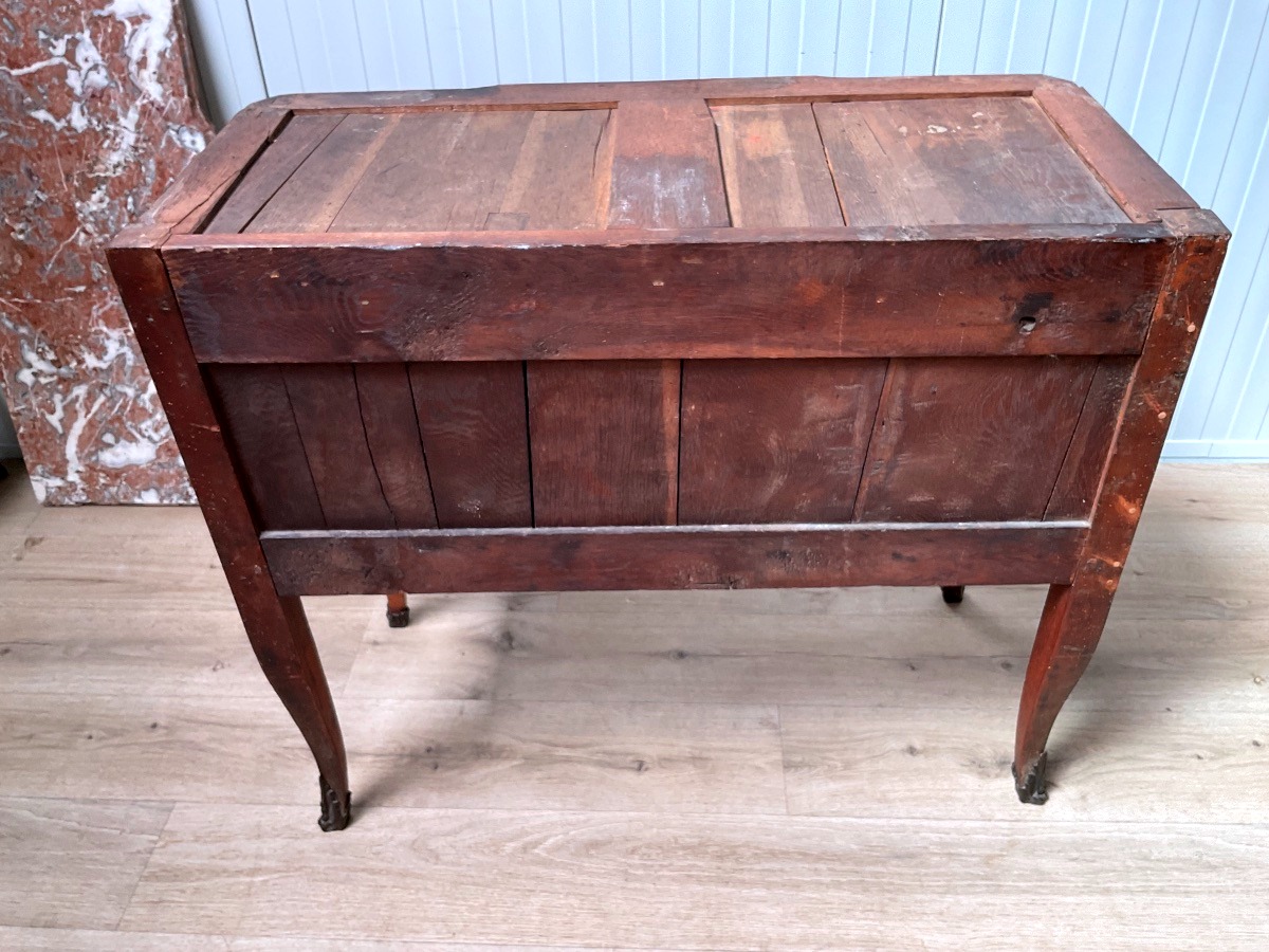 Transitional-period Marquetry Chest Of Drawers With A Hopping Design-photo-3