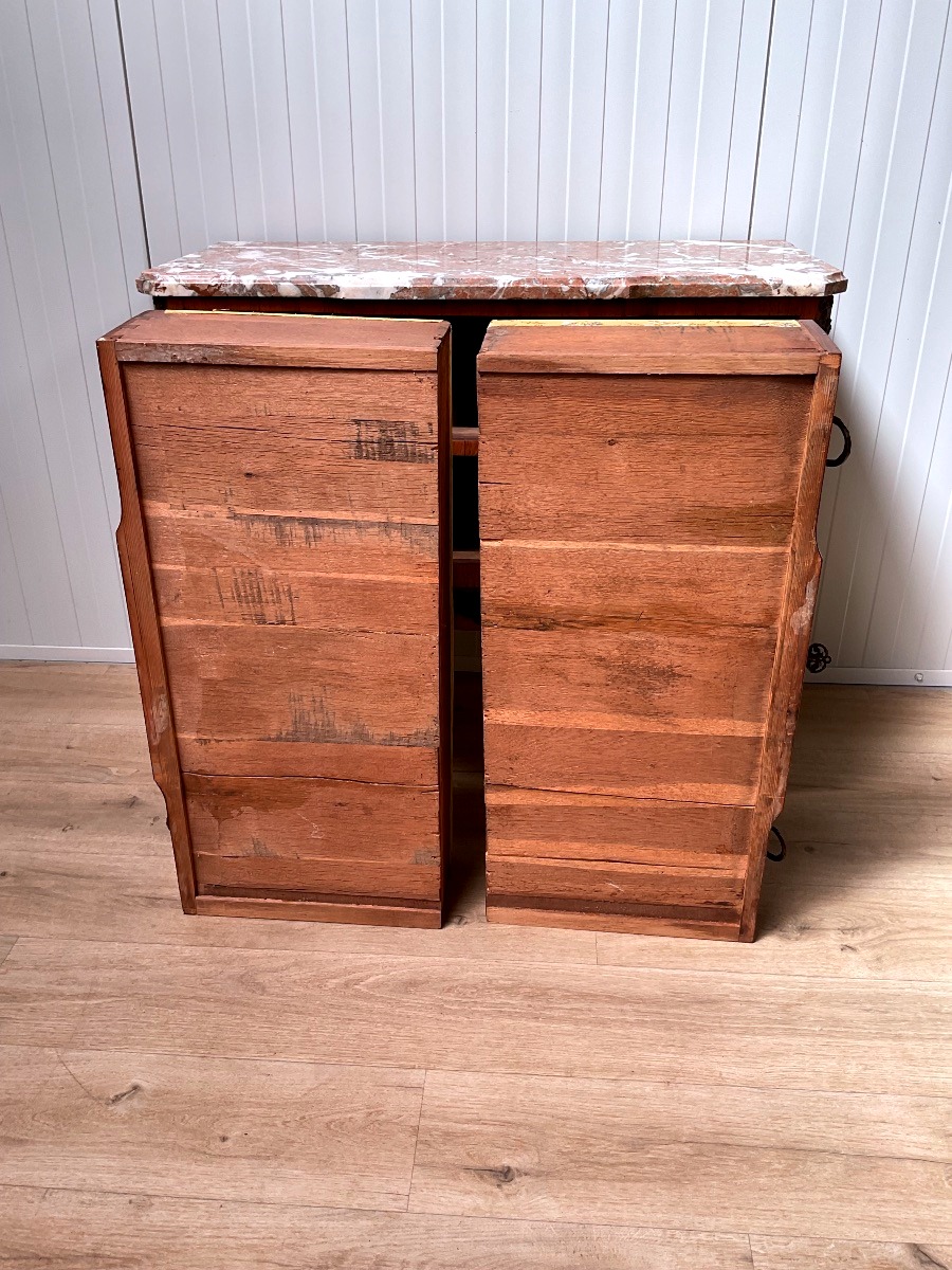 Transitional-period Marquetry Chest Of Drawers With A Hopping Design-photo-5