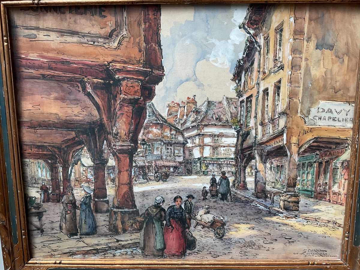 Aquarelle de Dinan de Gaston Cornil-photo-2