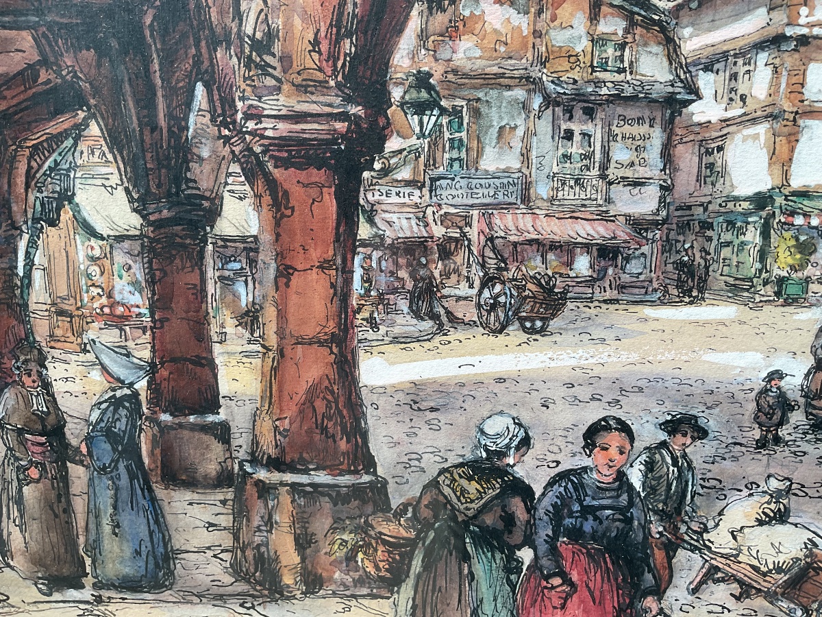 Aquarelle de Dinan de Gaston Cornil-photo-3