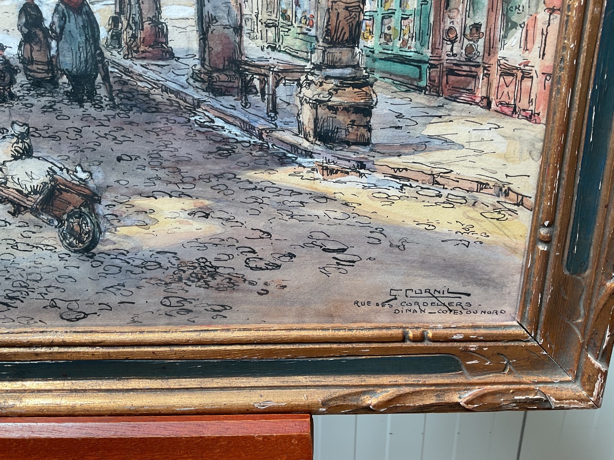 Aquarelle de Dinan de Gaston Cornil-photo-4