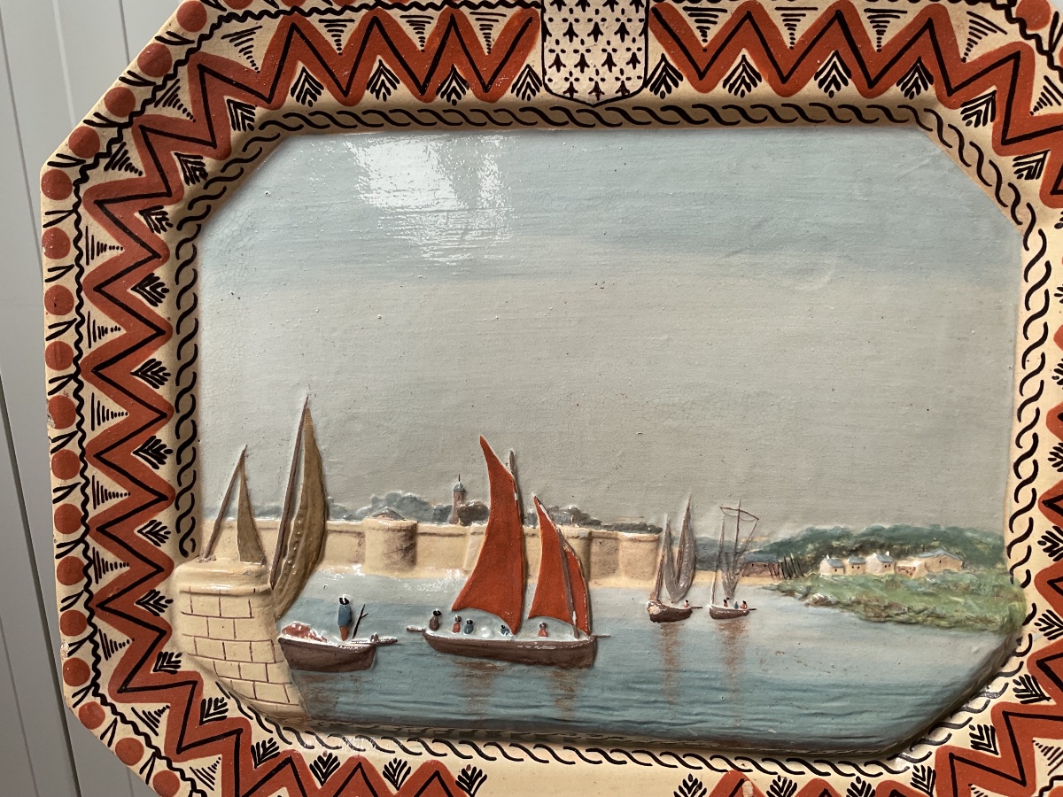 Late 19th-century Porquier-beau Plaque, Concarneau -photo-2