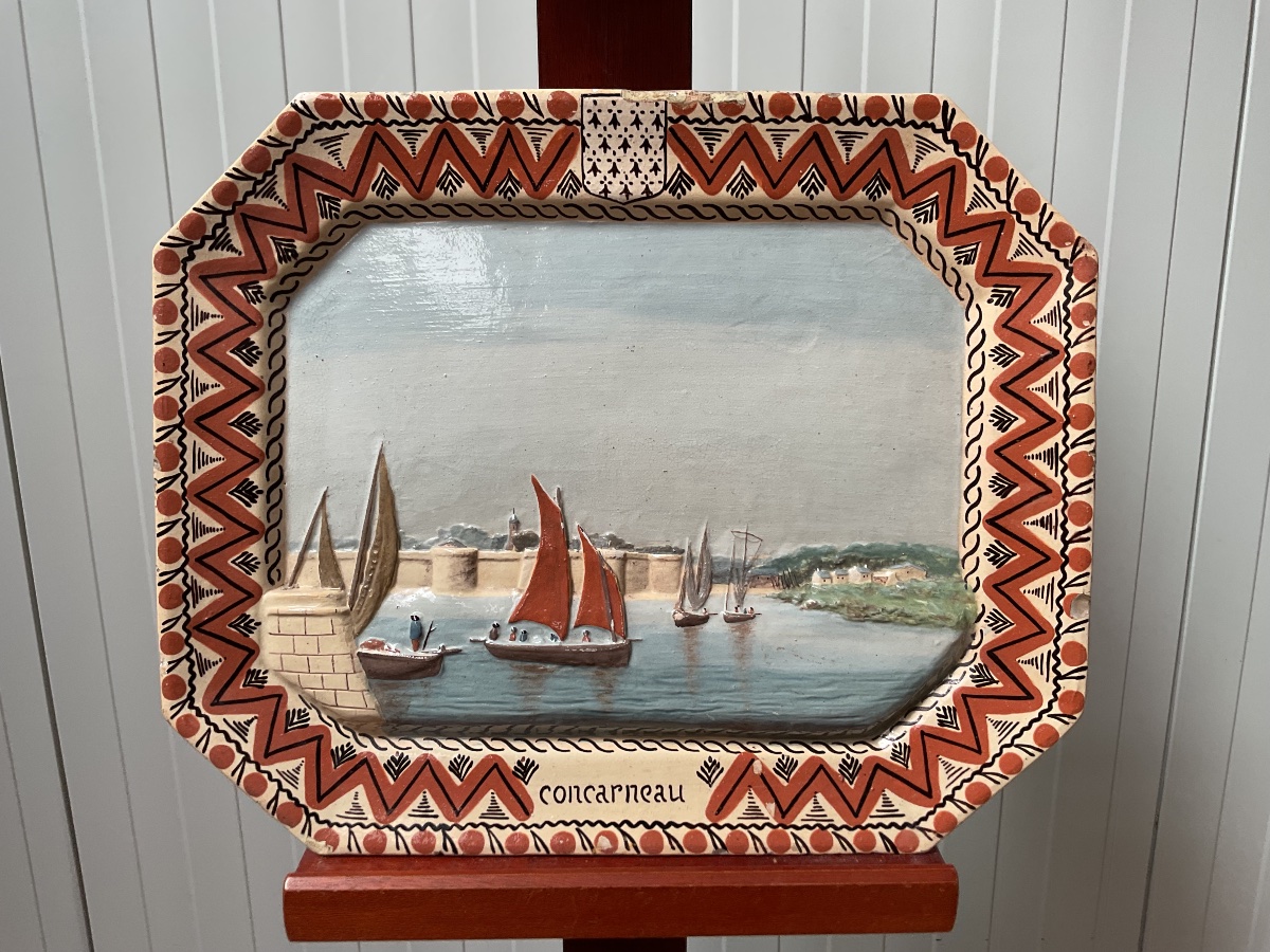 Late 19th-century Porquier-beau Plaque, Concarneau 