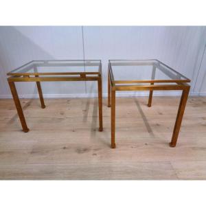 Paire tables basses de Guy Lefevre-Maison Jansen