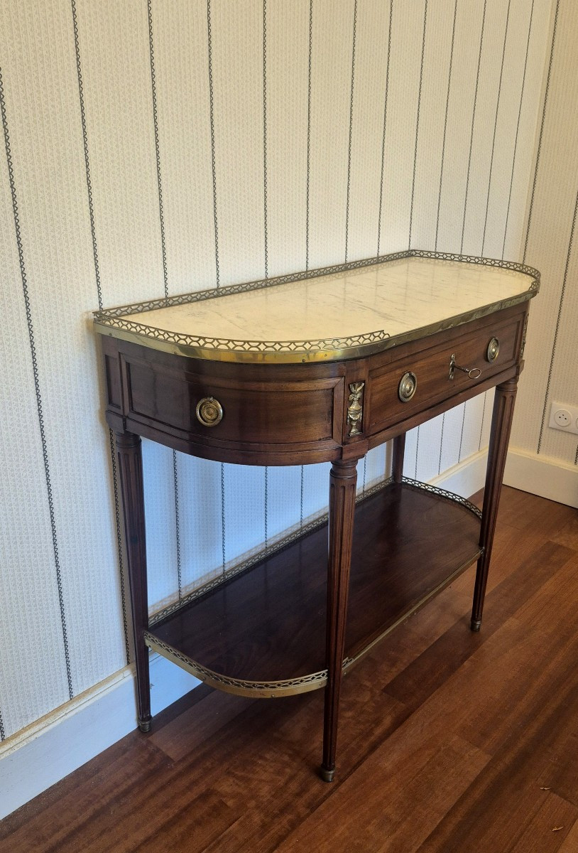 Console desserte d'époque Louis XVI de F SCHEY-photo-3
