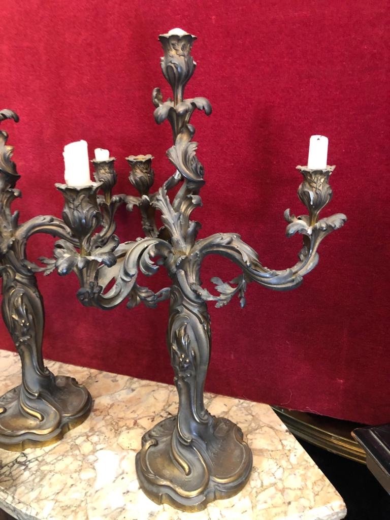 Pair Of Candelabras In Bronze By E.lelievre And Susse Frères-photo-2