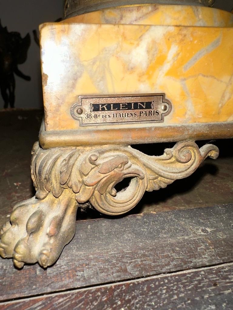 Empire Style Bronze And Marble Inkwell-photo-2