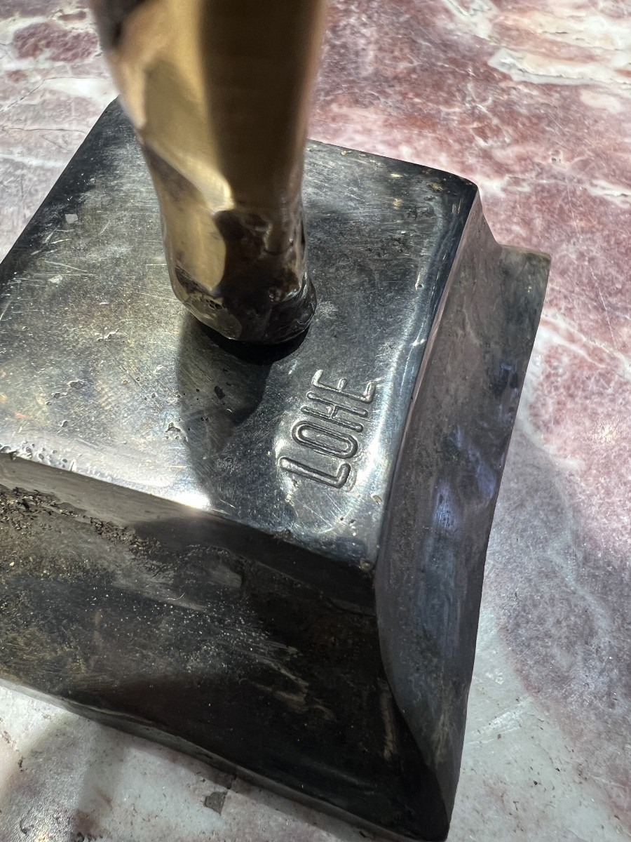 Sculpture En Bronze Et Pâte De Verre Signée LOHE-photo-2