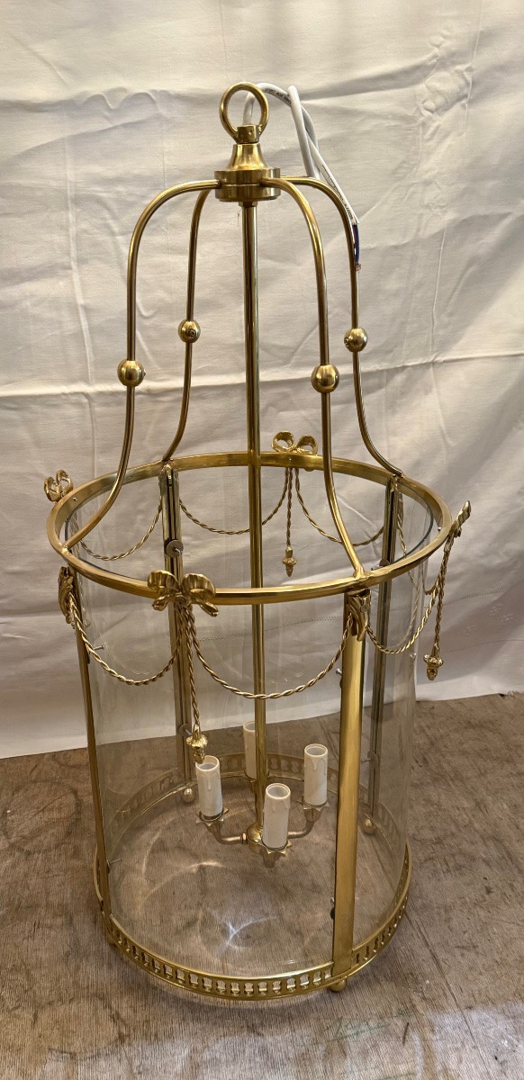 Paire De Lanterne En Bronze De Style Louis XVI-photo-2