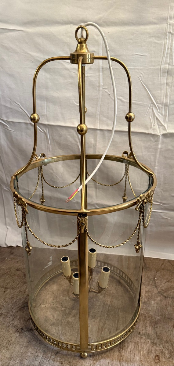 Paire De Lanterne En Bronze De Style Louis XVI-photo-3