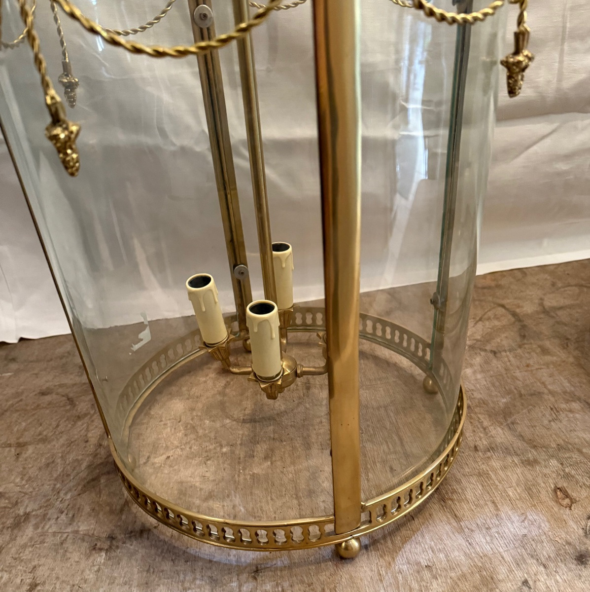 Paire De Lanterne En Bronze De Style Louis XVI-photo-2