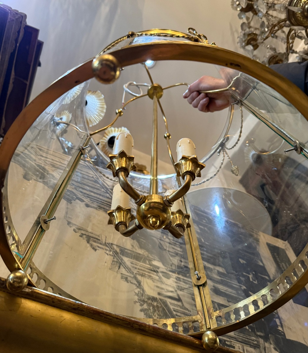 Paire De Lanterne En Bronze De Style Louis XVI-photo-3