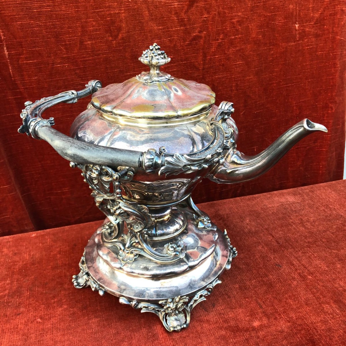 Samovar En Métal Argenté Christofle XIXème Siècle -photo-4