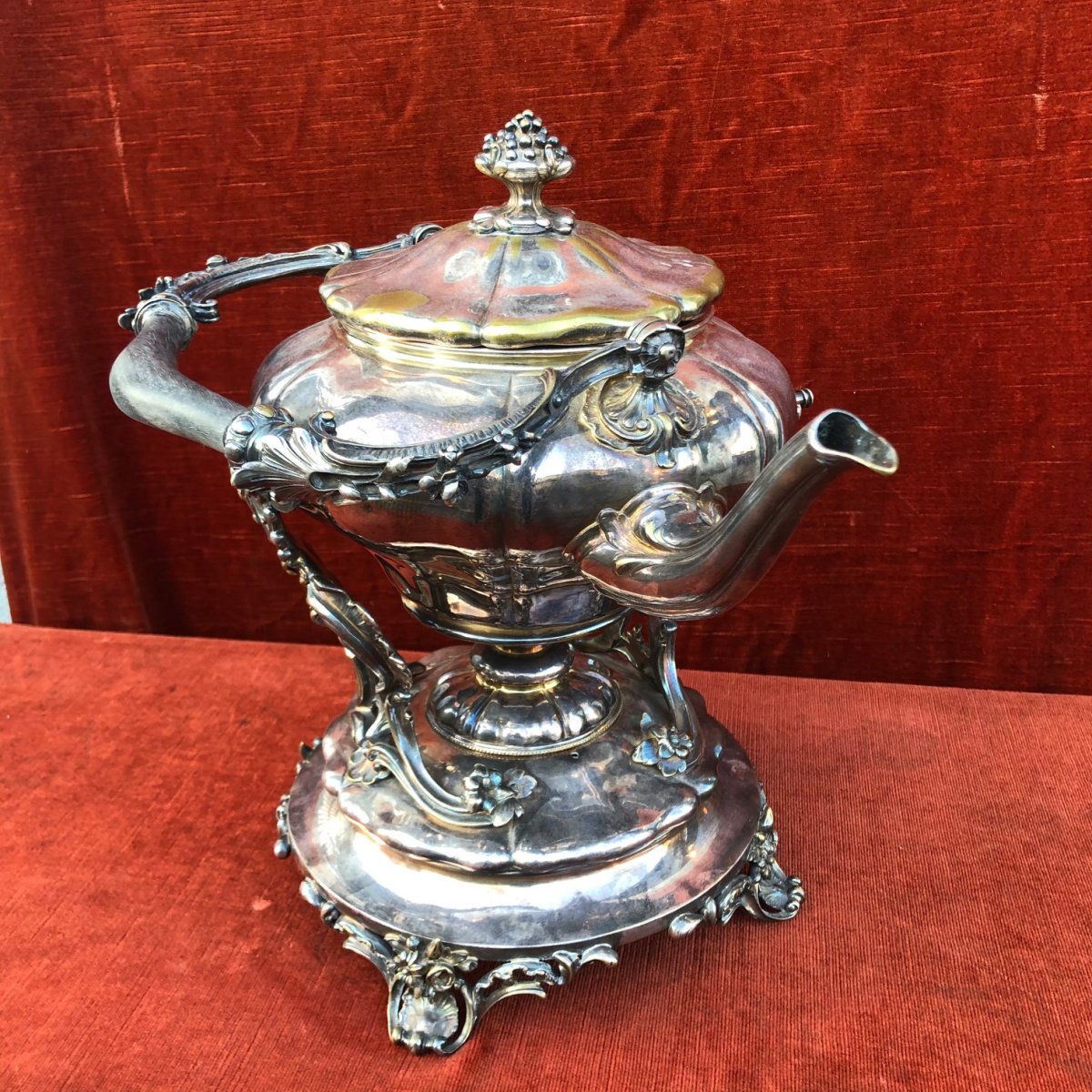 Samovar En Métal Argenté Christofle XIXème Siècle 