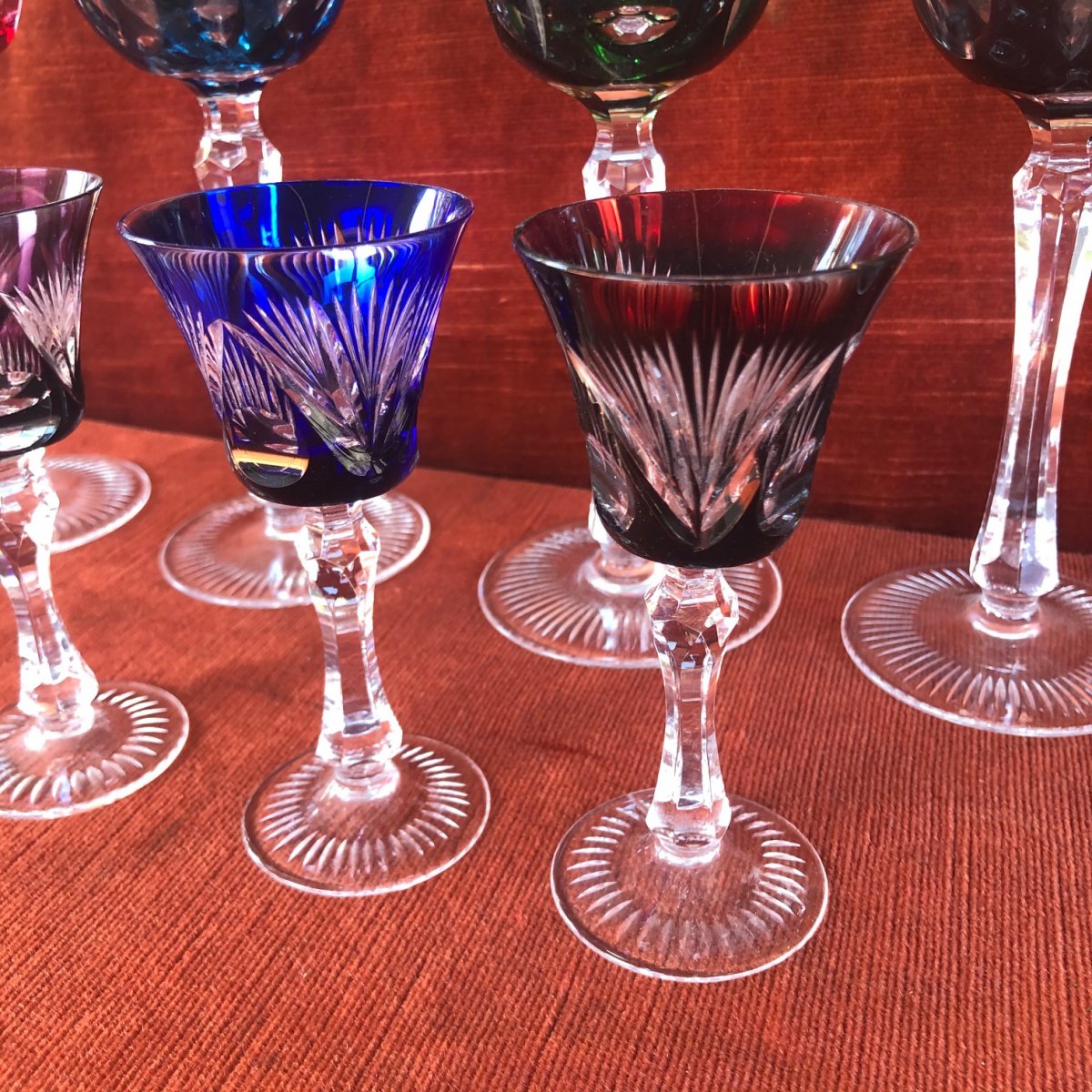 Ensemble De Verres En Cristal De Couleur -photo-2