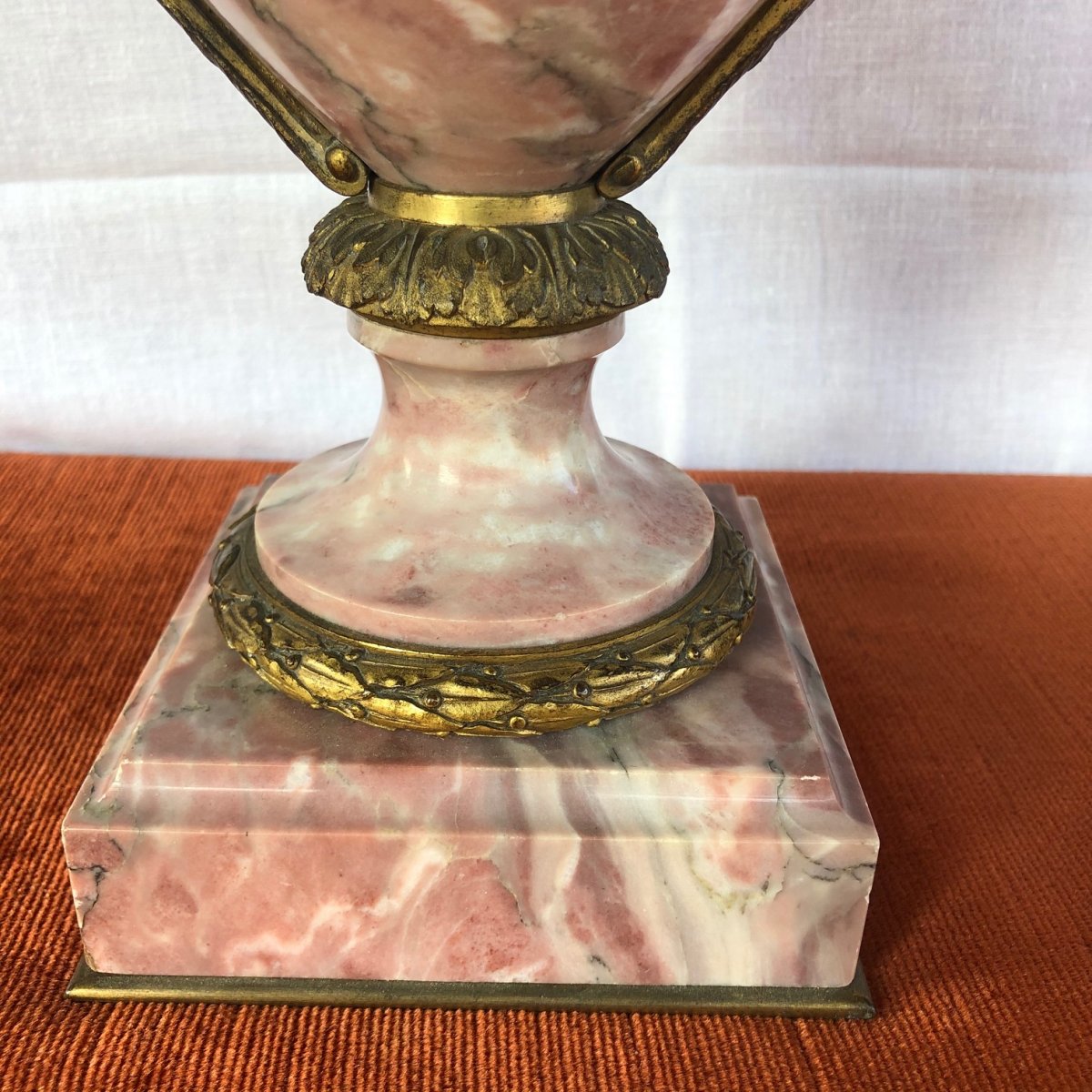 Pair Of Marble And Bronze Cassolettes -photo-1