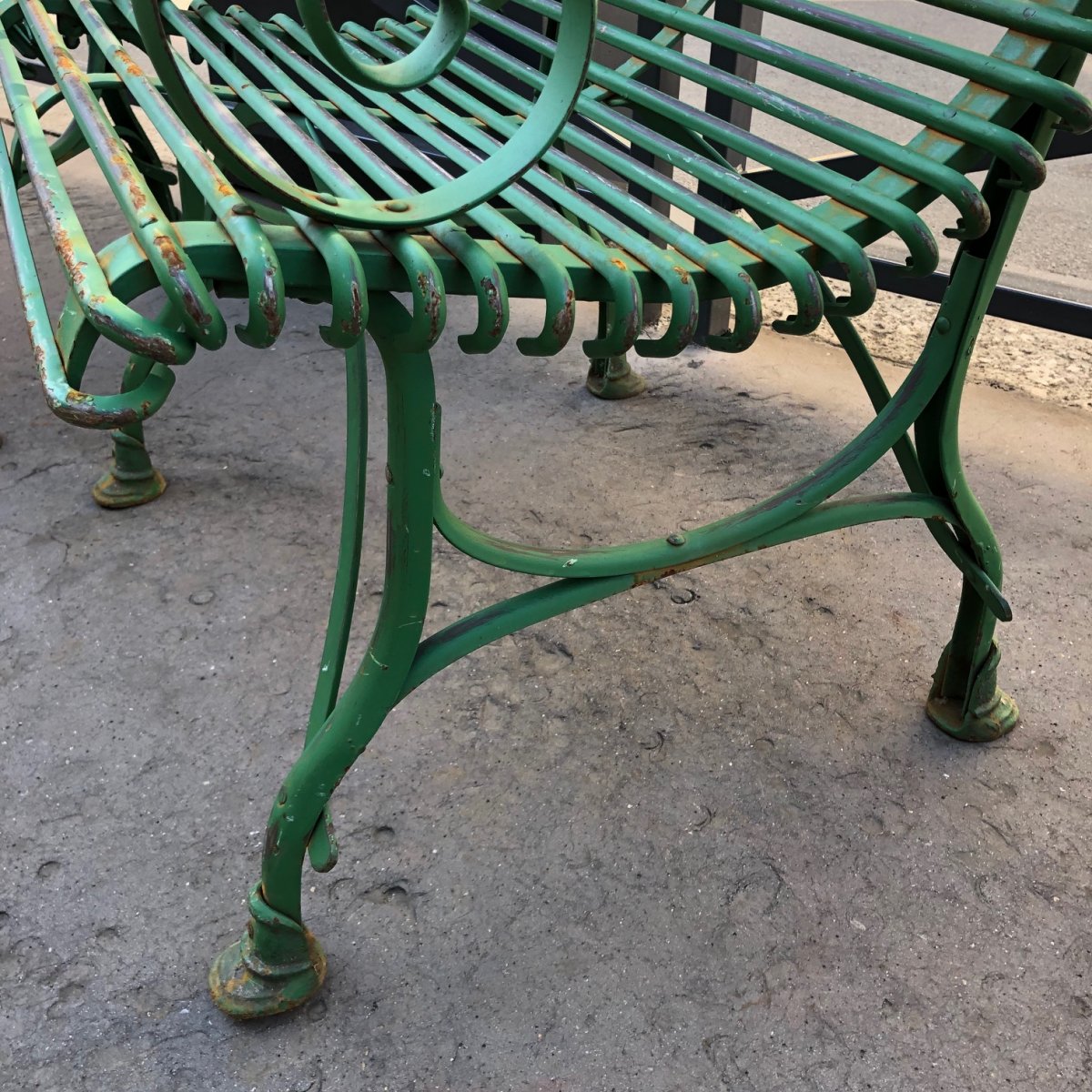 Pair Of Wrought Iron Garden Armchairs. Re-edition Of Arras Models-photo-2