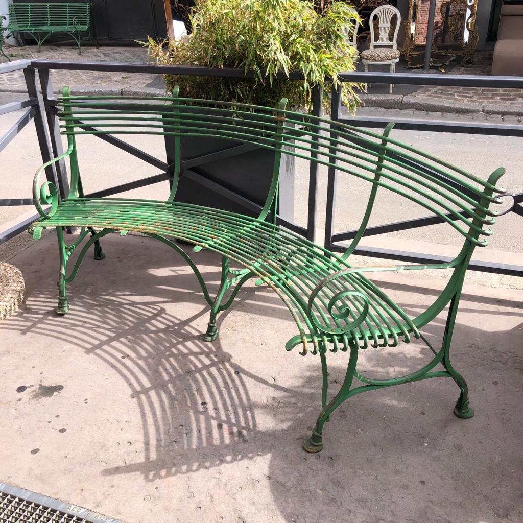 Pair Of Wrought Iron Garden Armchairs. Re-edition Of Arras Models-photo-4