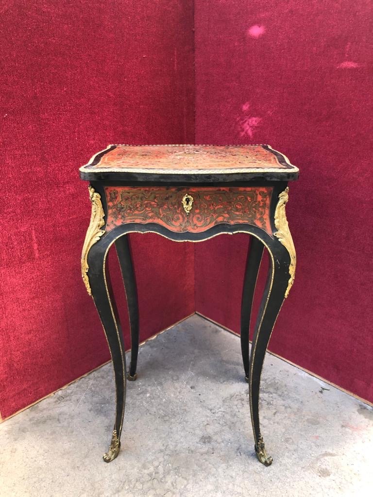 Travailleuse Napoléon III En Marqueterie Boulle De TAHAN à PARIS