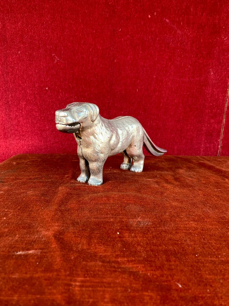 Nutcracker Dog In Silver Metal