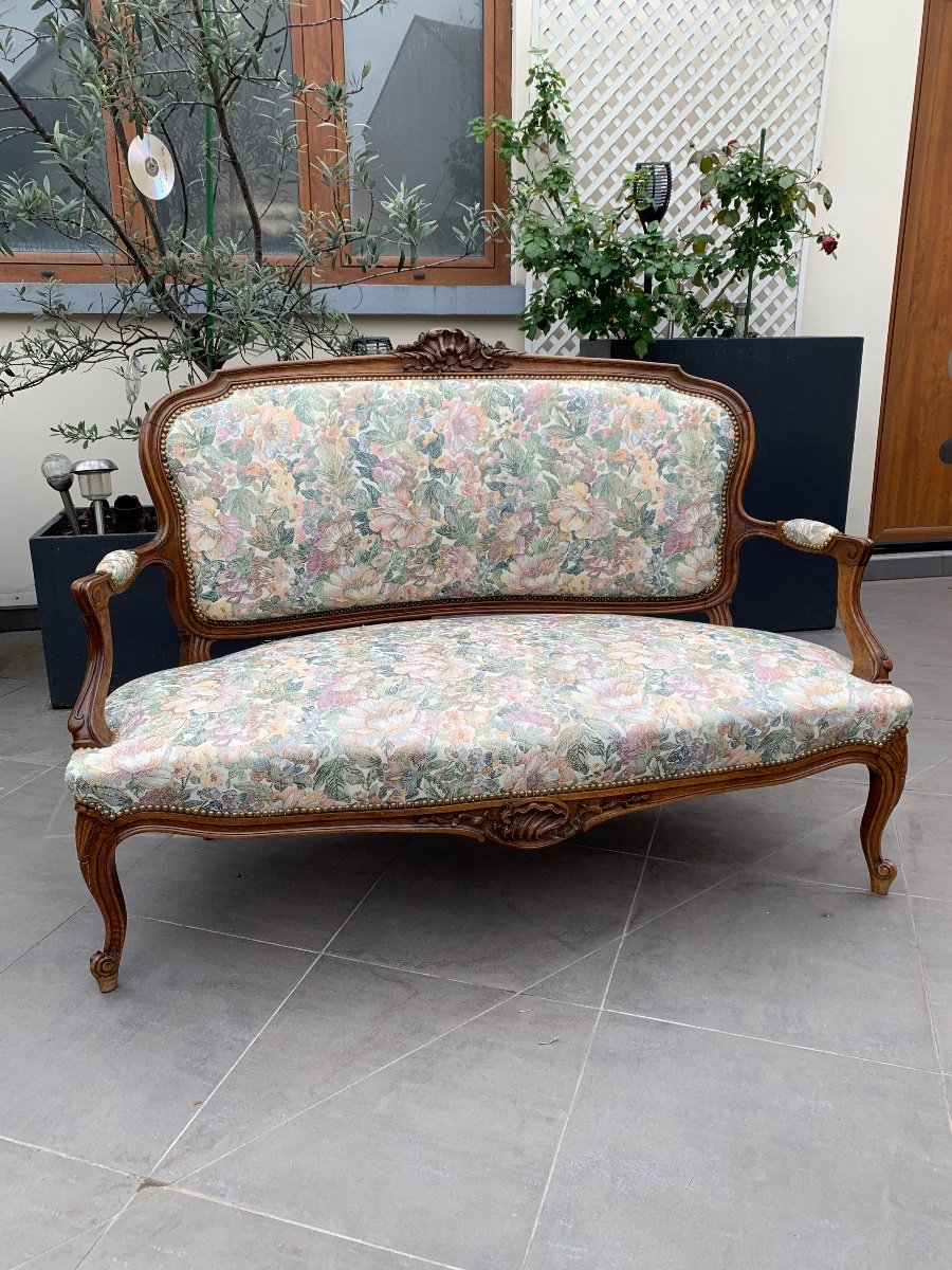 Salon De Style Louis XV En Noyer -photo-4