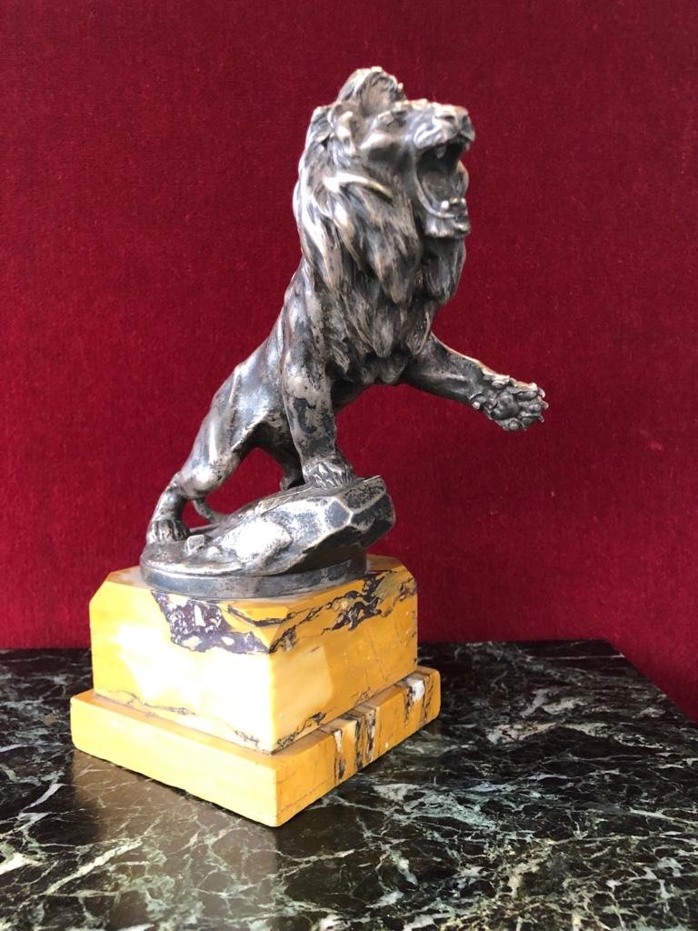 Lion Peugeot En Bronze Argenté De Maurice Roger Marx