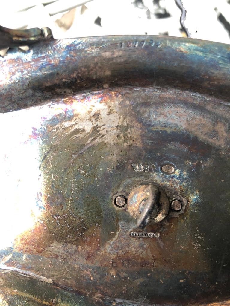 "christofle" Pair Of Salt Shakers With Double Salerons In Silver Metal-photo-4