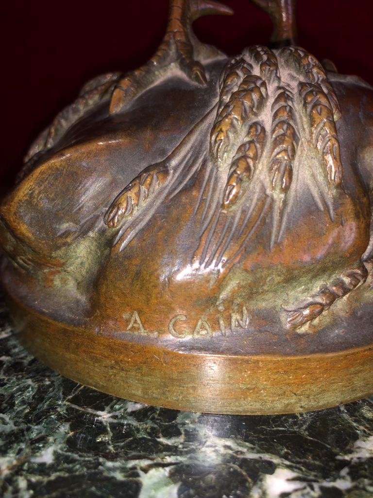 Coq En Bronze De A.cain (1821-1894 )-photo-4