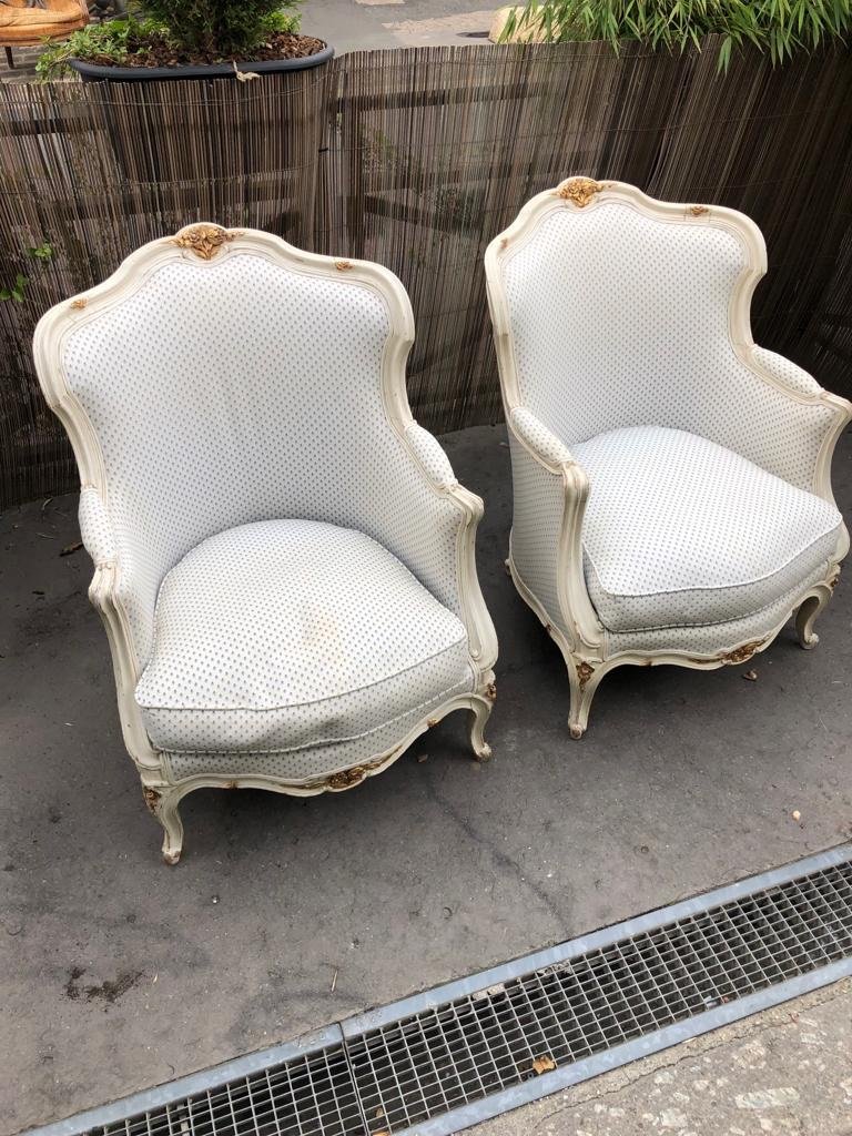 A Pair Of Bergeres Louis XV Style
