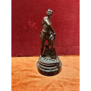 Statue En Bronze “ défense Du Foyer ” Par Adrien Gaudez