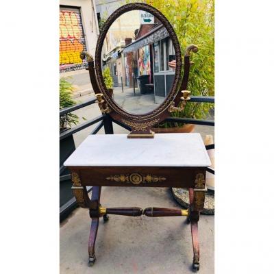 Dressing Table In Rosewood With Rich Bronze Ornamentation