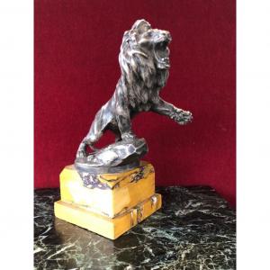 Lion Peugeot En Bronze Argenté De Maurice Roger Marx