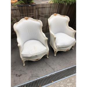 A Pair Of Bergeres Louis XV Style