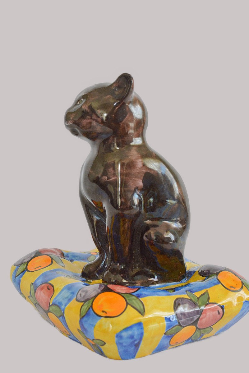 Little Cat With Cushion By Geo Martel At Desvres-photo-4
