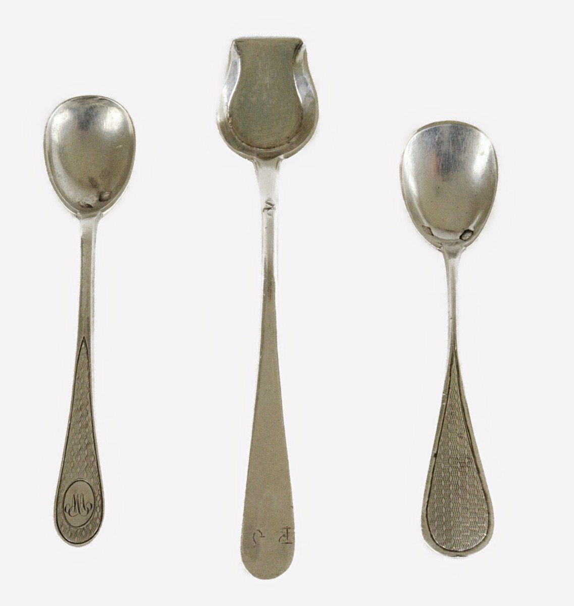 Lot Of Three Small Silver Salt Spoons