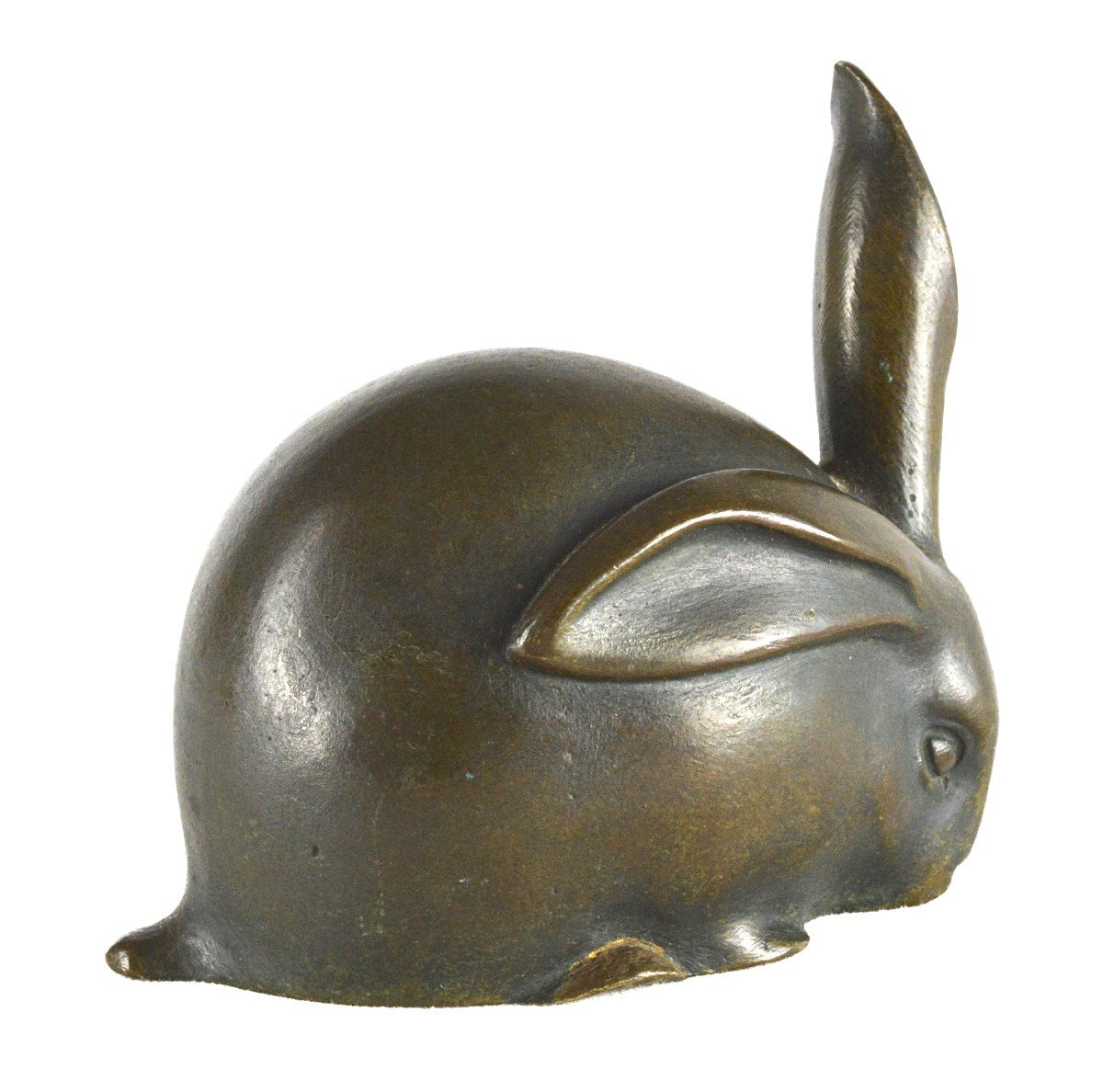 Lapin à l'oreille levée en bronze de Sandoz