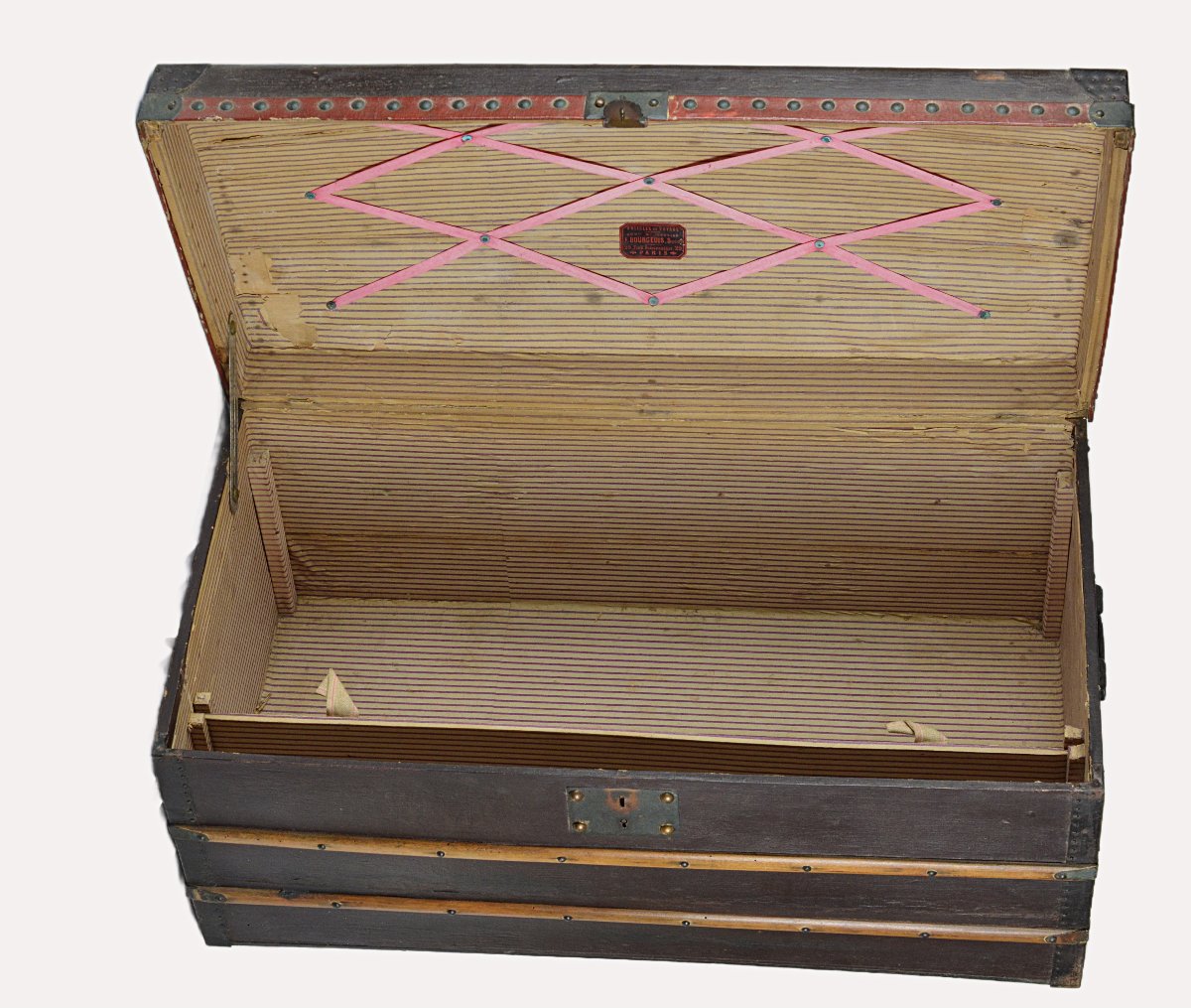 Petite malle de voyage bombée -photo-3