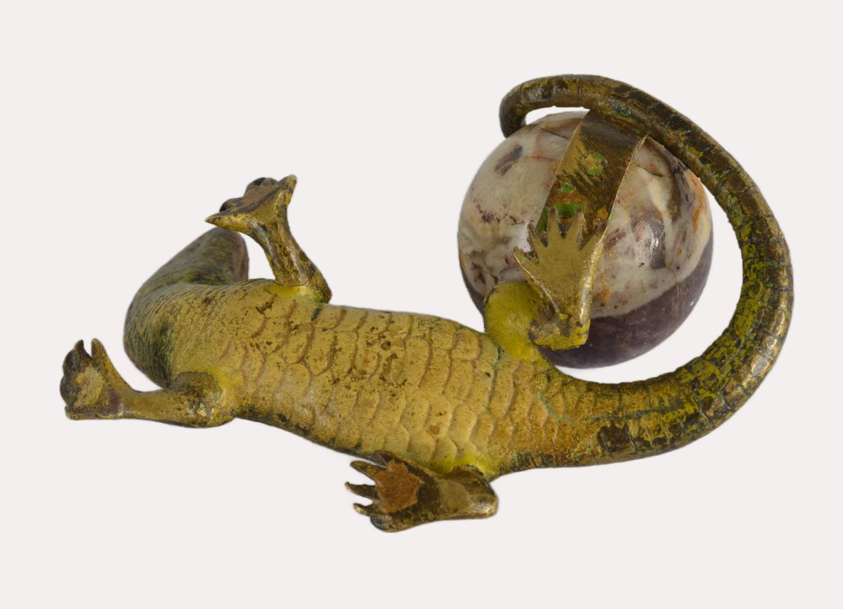 Vienna Bronze With Lizard And Agate-photo-2