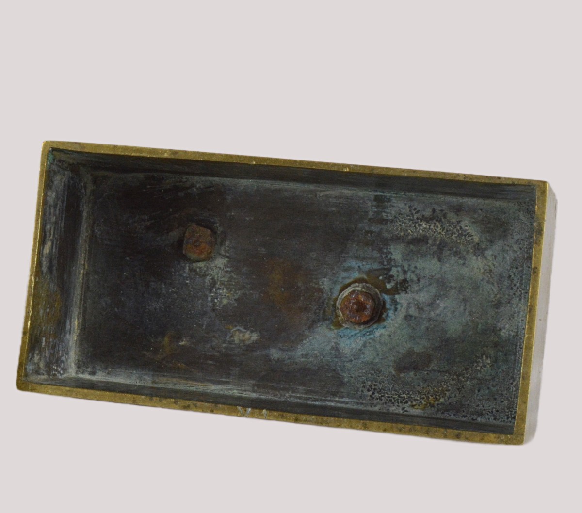 Bronze Inkwell With Cat And Mouse-photo-7