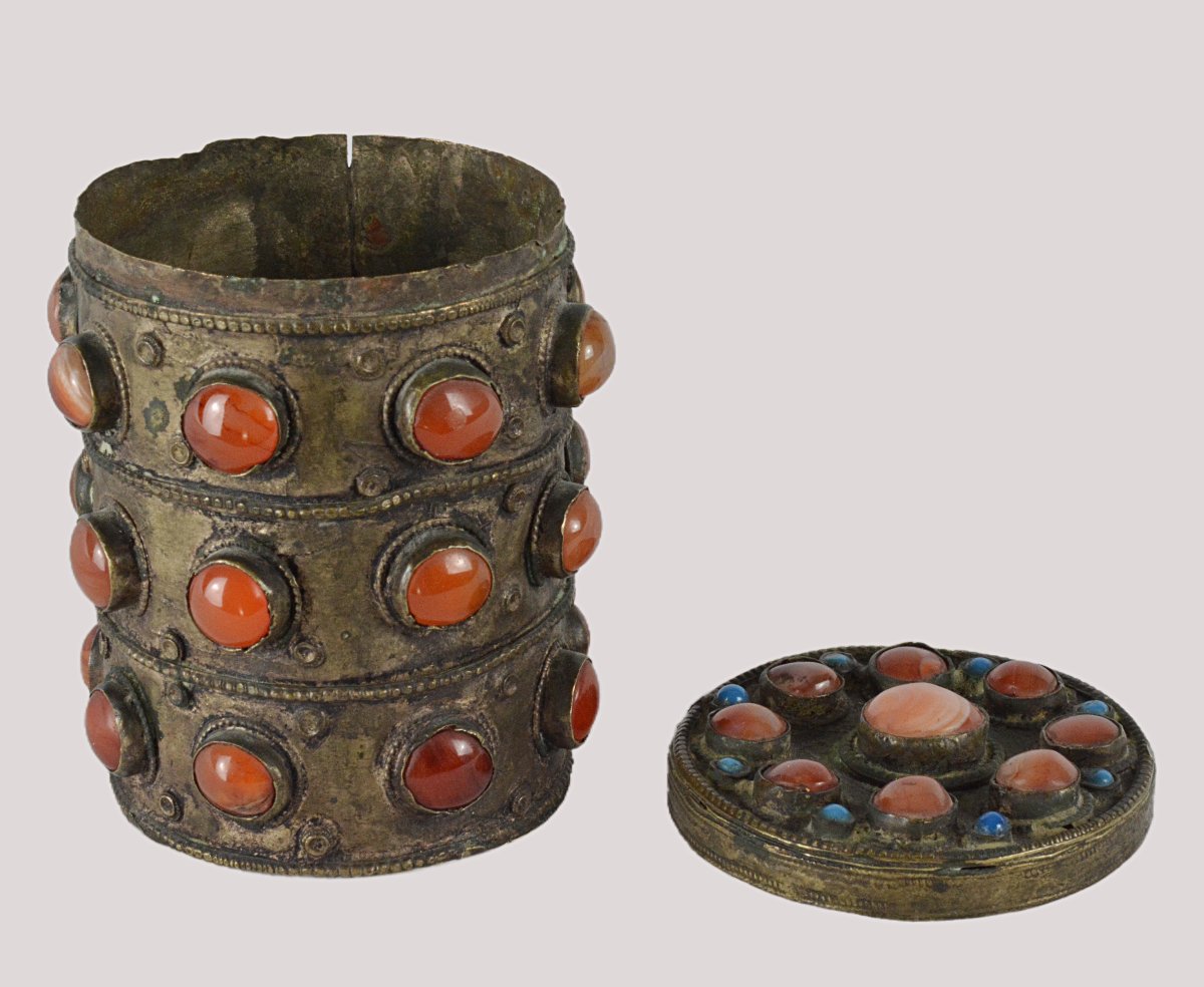 Persian Brass And Carnelian Box-photo-1