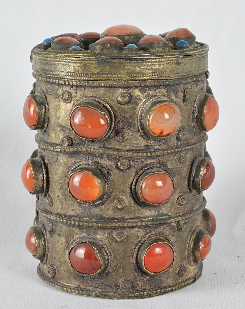 Persian Brass And Carnelian Box-photo-3