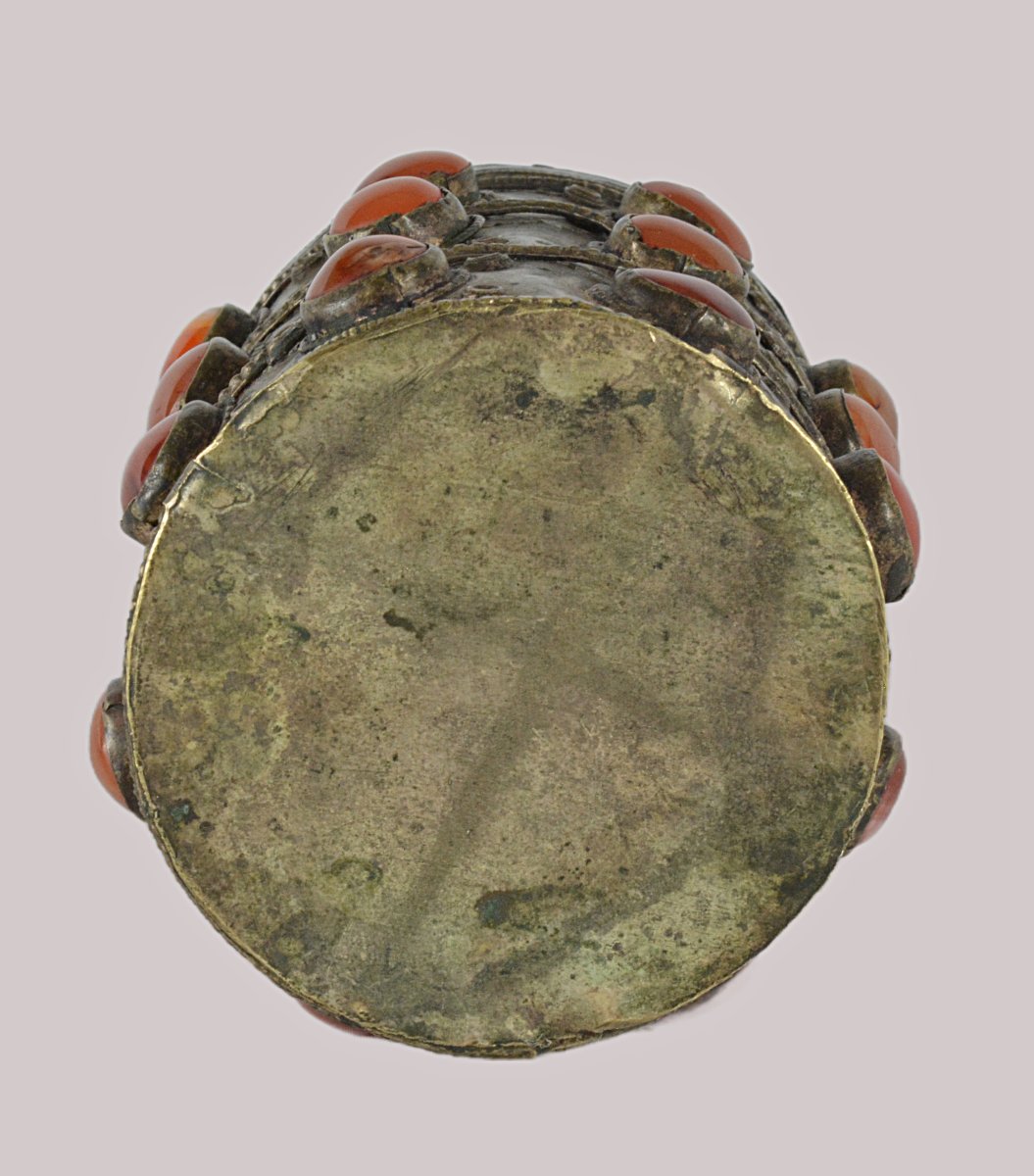 Persian Brass And Carnelian Box-photo-4
