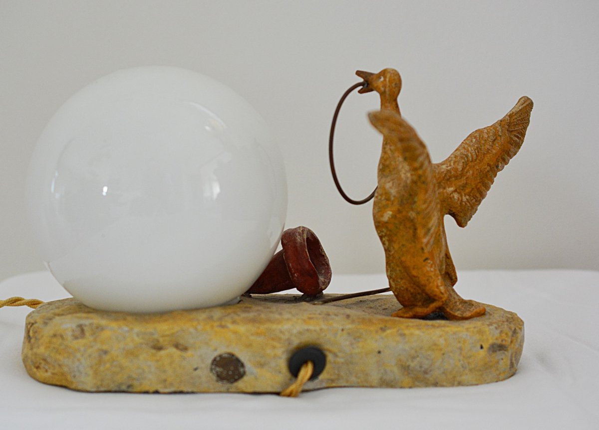 Small Goose Lamp With Circus Attributes-photo-3