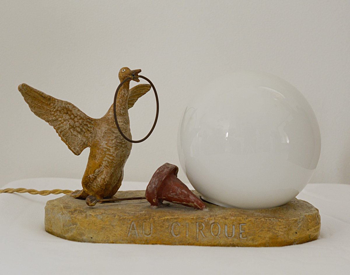 Small Goose Lamp With Circus Attributes