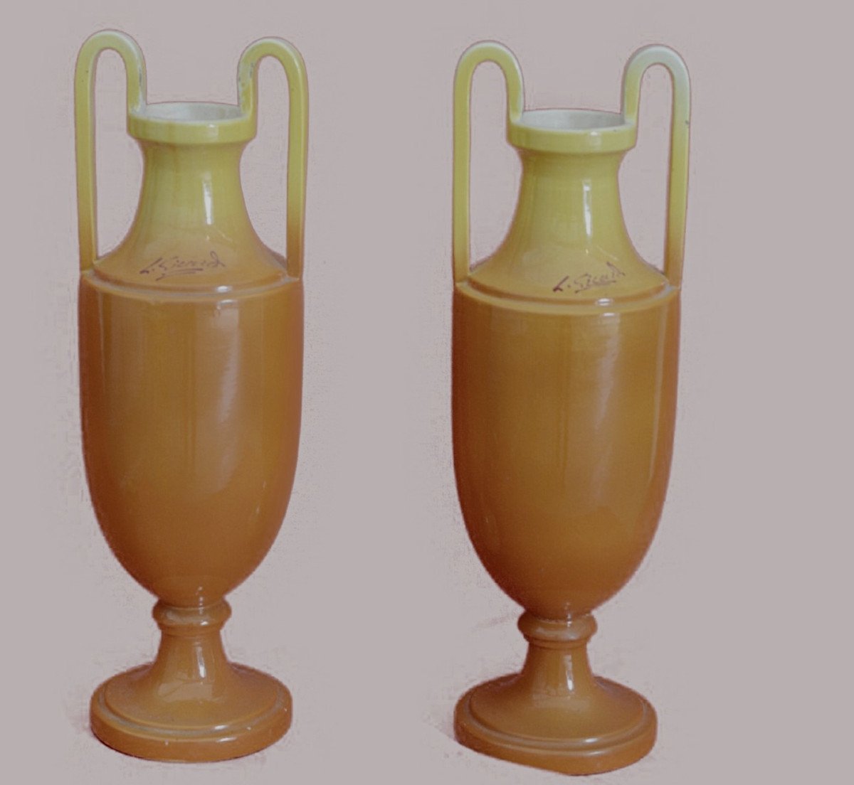 Pair Of Louis Sicard Vases With Handles-photo-4
