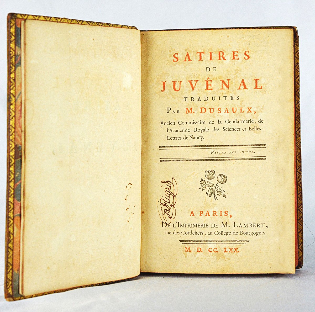 Satires Of Juvenal In Latin And French, Translated By Dusaulx In 1770