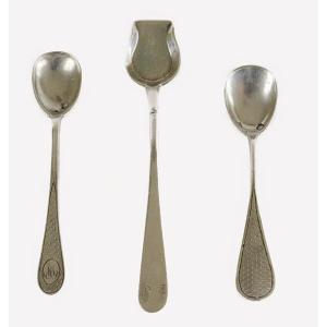 Lot Of Three Small Silver Salt Spoons